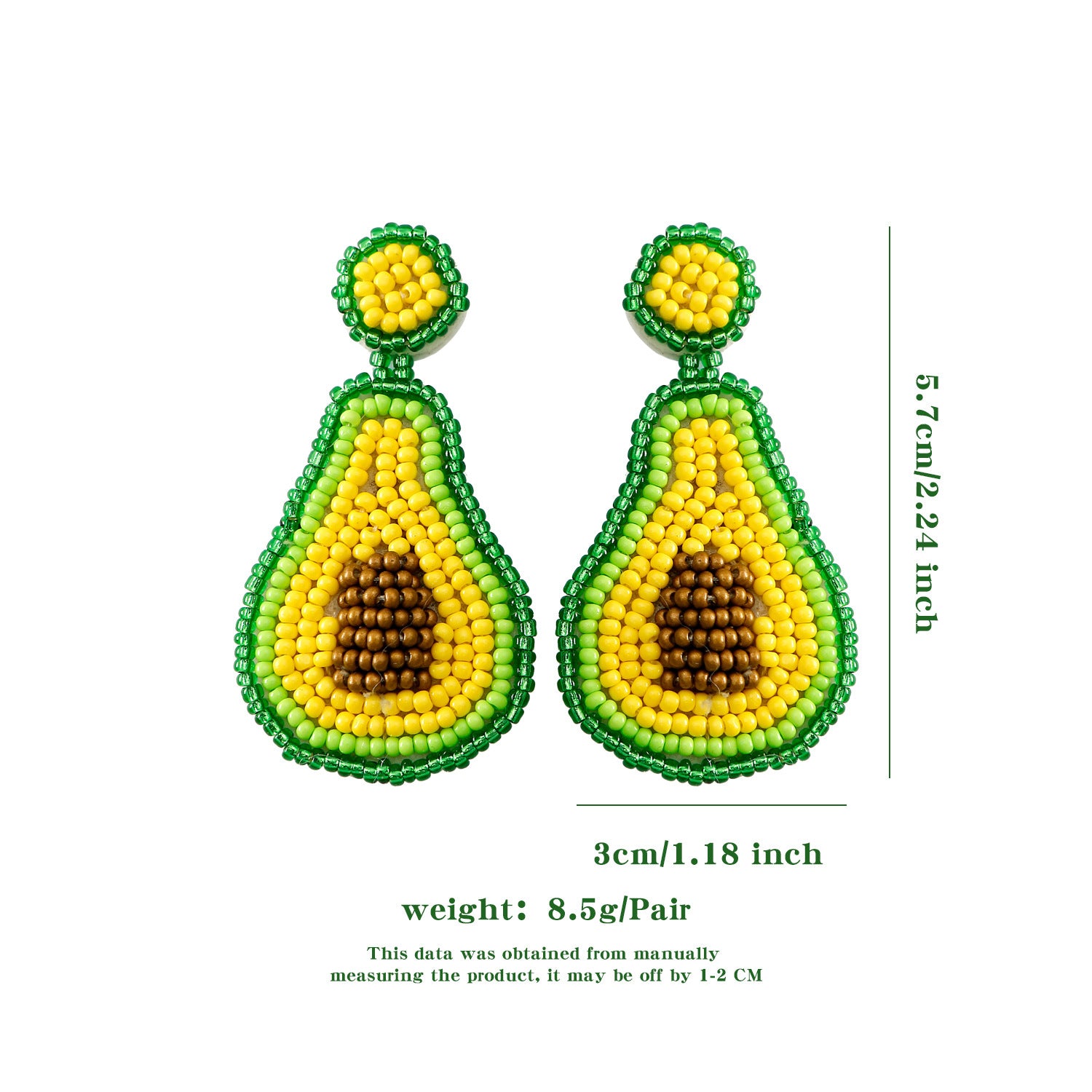 handmade avocado perler beaded earrings, mini perler bead earrings, cute perler bead earrings, beaded dangle earrings, patterns beaded earrings, handmade beaded earrings, boho beaded earrings, green beaded earrings