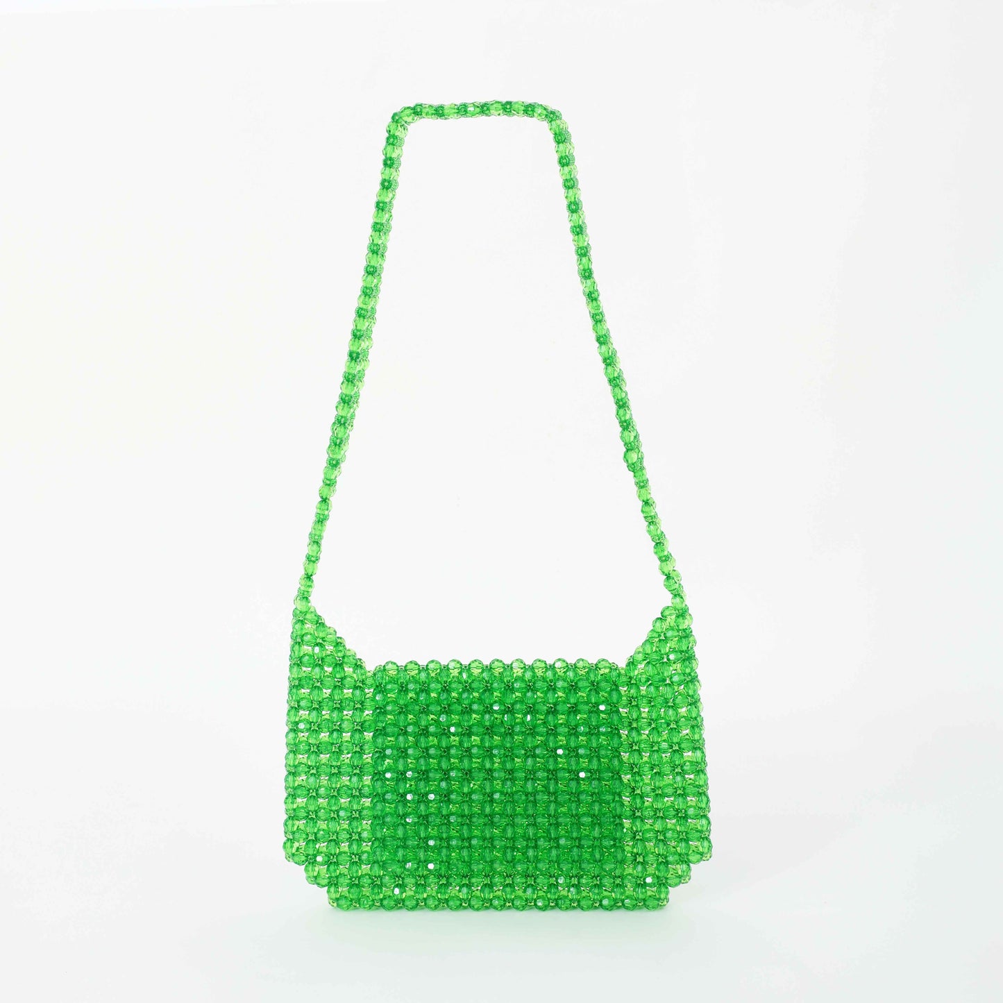 beaded shoulder bag, handmade beaded bags, green beaded bag, classic beaded bag