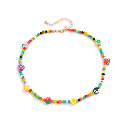 handmade colorful candy beaded choker necklace, colorful beaded necklace, seed bead necklace, bead necklace women’s, vintage beaded necklace, handmade beaded necklaces