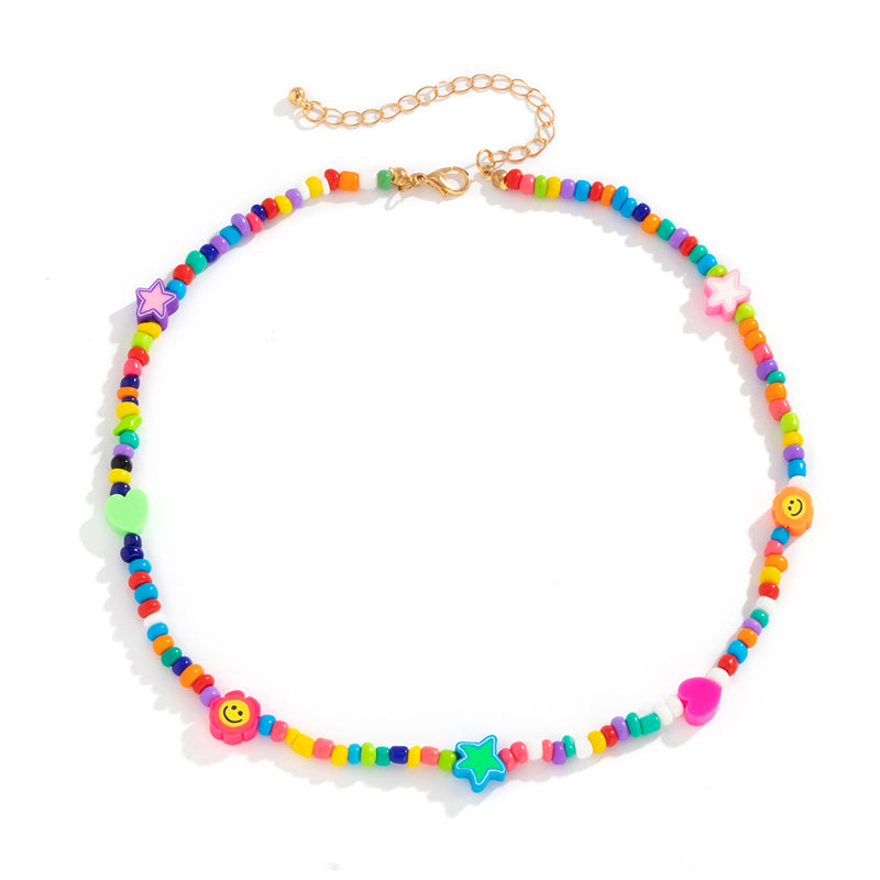 handmade colorful candy beaded choker necklace, colorful beaded necklace, seed bead necklace, bead necklace women’s, vintage beaded necklace, handmade beaded necklaces