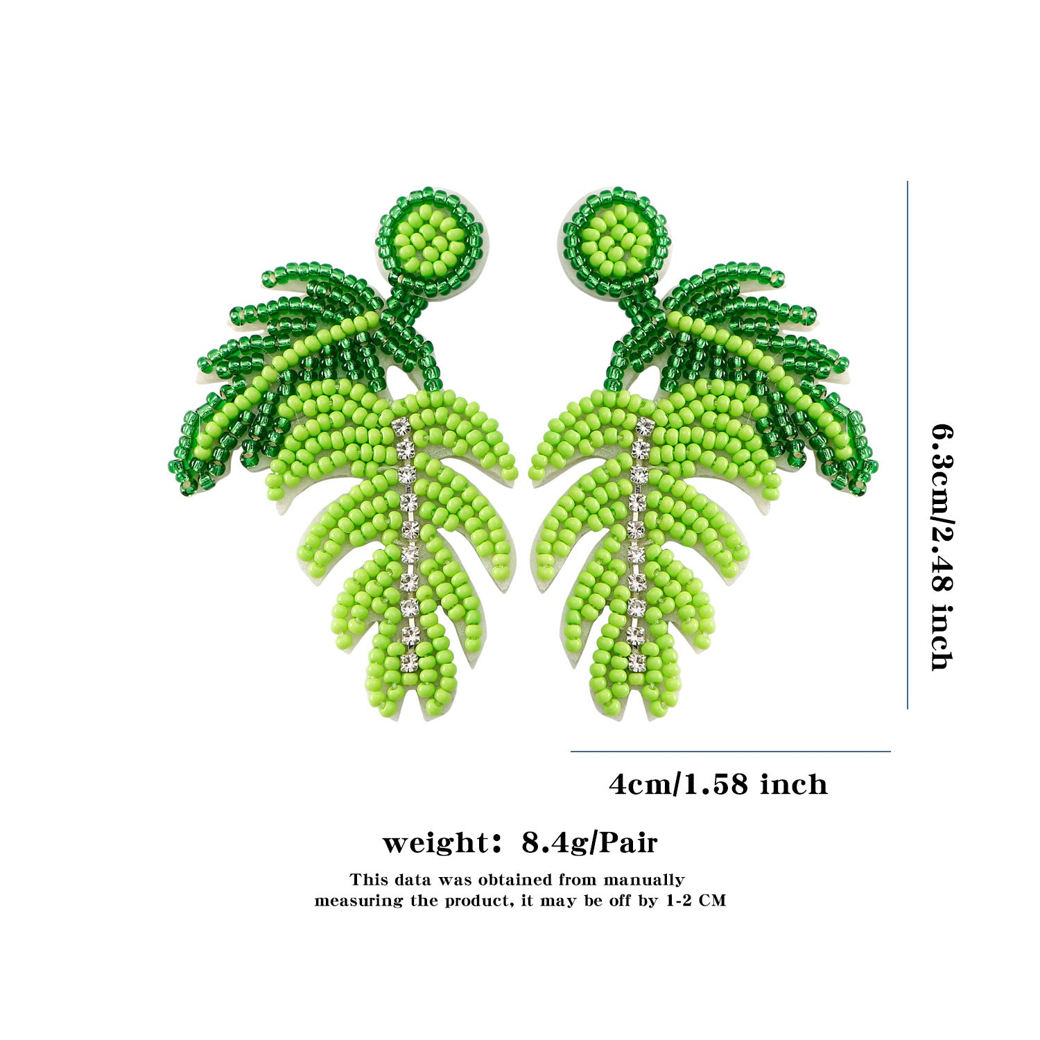 handmade leaf perler beaded earrings, mini perler bead earrings, cute perler bead earrings, beaded dangle earrings, patterns beaded earrings, handmade beaded earrings, boho beaded earrings, green beaded earrings