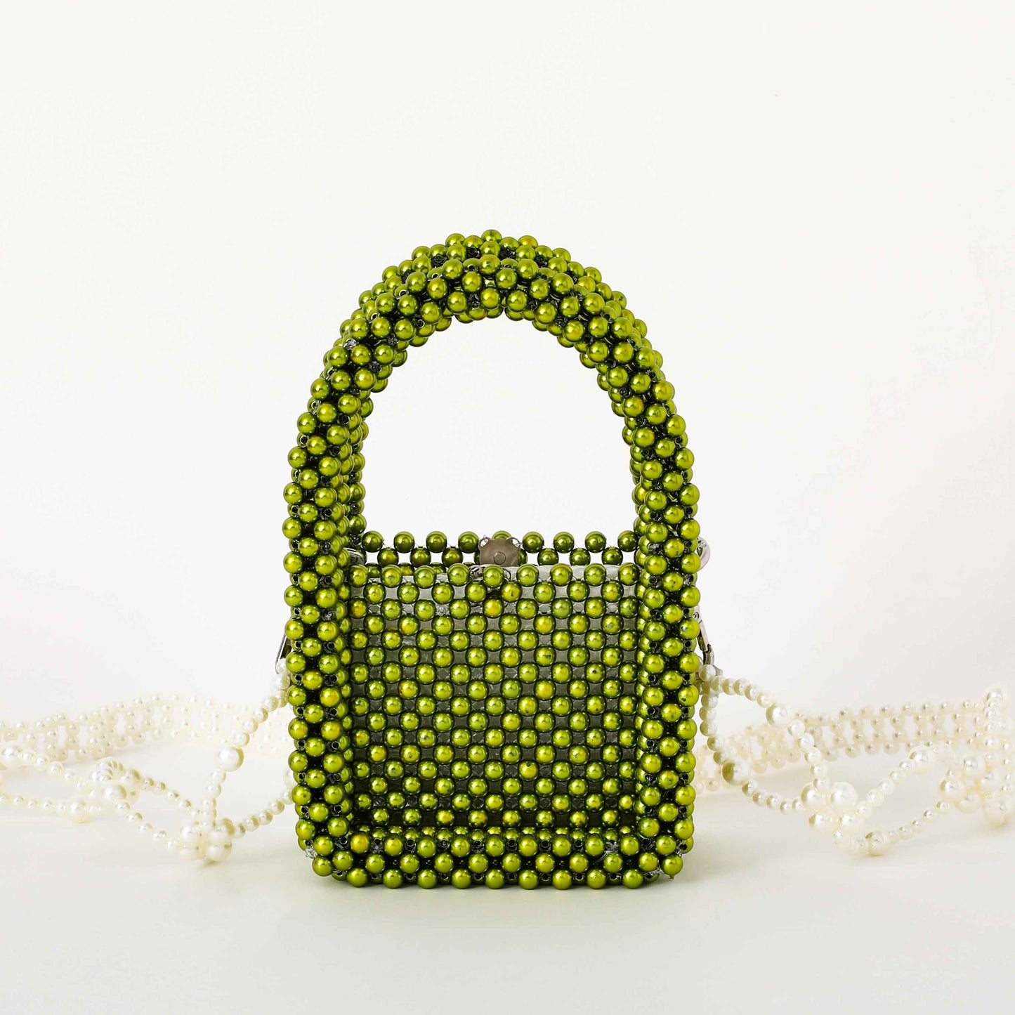 beaded handbag, beaded shoulder bag, beaded crossbody bag, handmade beaded bags, small beaded bag, green beaded bag, vintage beaded bag