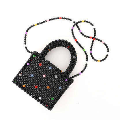 beaded handbag, beaded shoulder bag, beaded crossbody bag, handmade beaded bags, black beaded bag