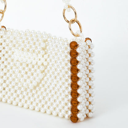 beaded shoulder bag, beaded handbag, handmade beaded bags, small beaded bags, vintage beaded bag, white beaded bag